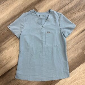 Figs Sky Blue Scrub Top